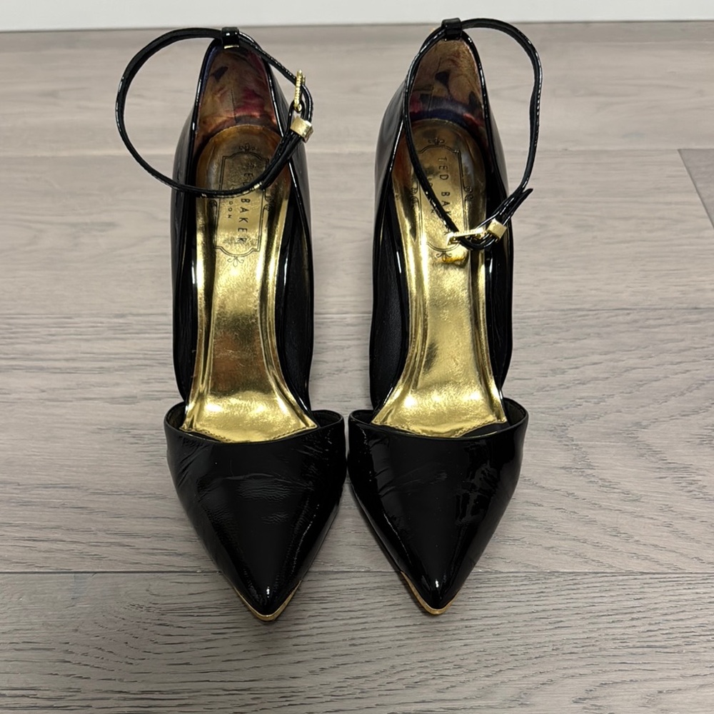 Ted Baker Black and Gold Women's Heels